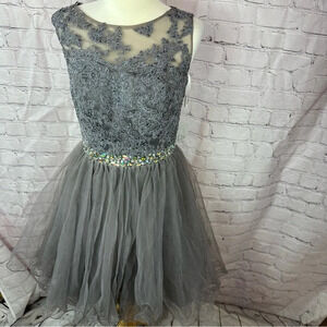 NWT grey homecoming dress juniors short prom dress no size tag tideclothes